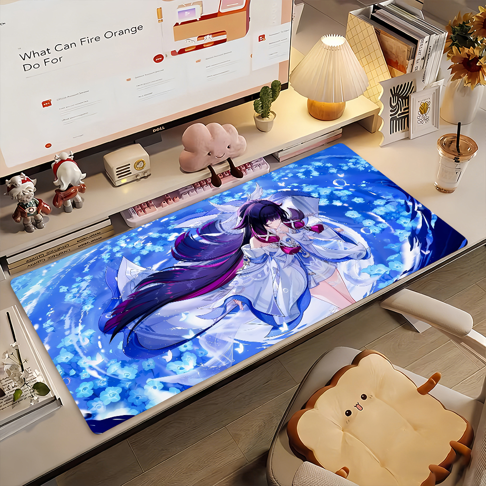 Desk Setup Blue - Gaming Mouse Pad, Large Desk Mat,