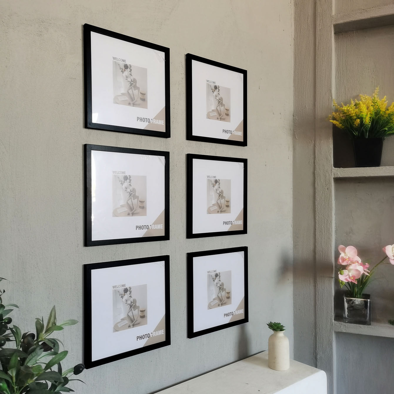 3Pcs Wood Square Photo Frames  – Desk Setup Photo Bewertung und Preis