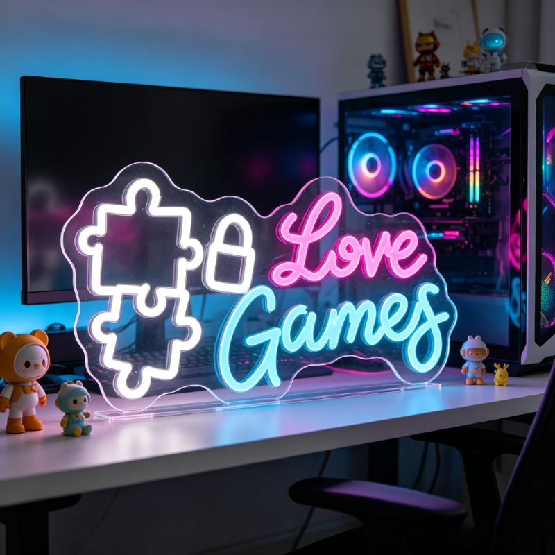 Love Games Neon Sign LED Gamin – Desk Setup Videos Bewertung und Preis