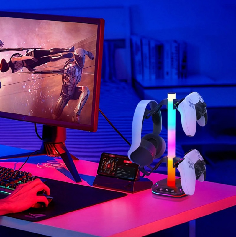 RGB Gaming Headset Stand with  – Desk Setup Usb Hub Bewertung und Preis