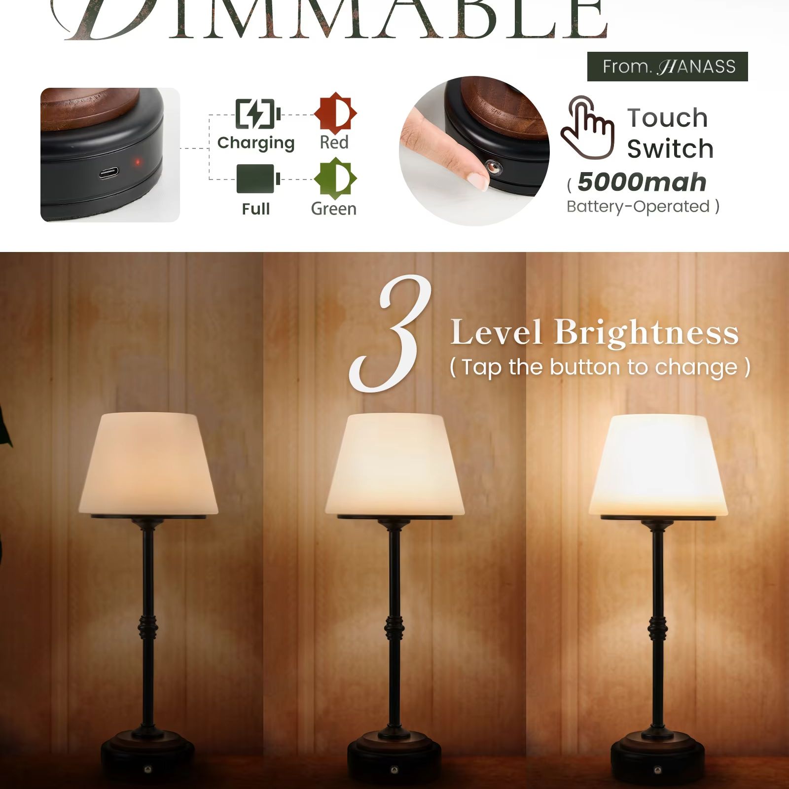 Cordless Table Lamps Set of  5 – Desk Room Setup Bewertung und Preis
