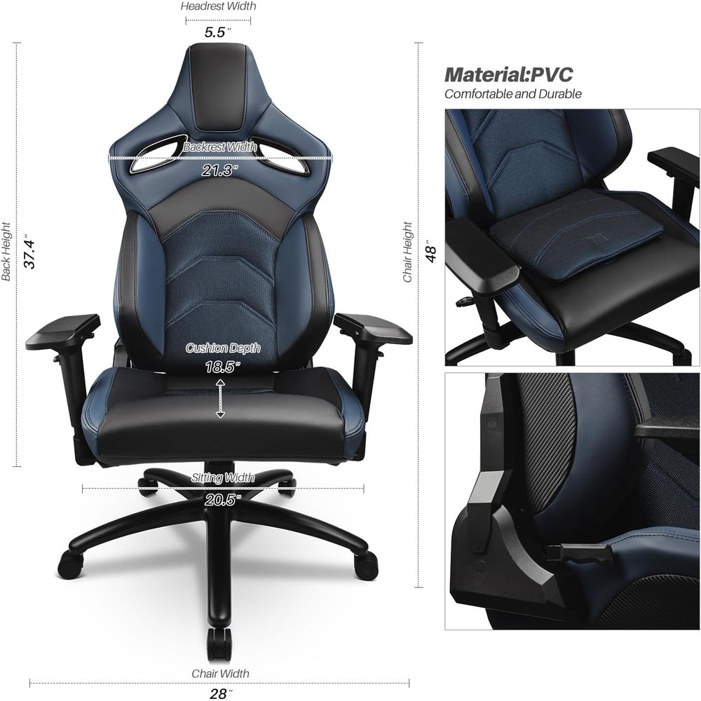 PVC Reclinable Sport Racing Se – Desk Setup Blue Bewertung und Preis