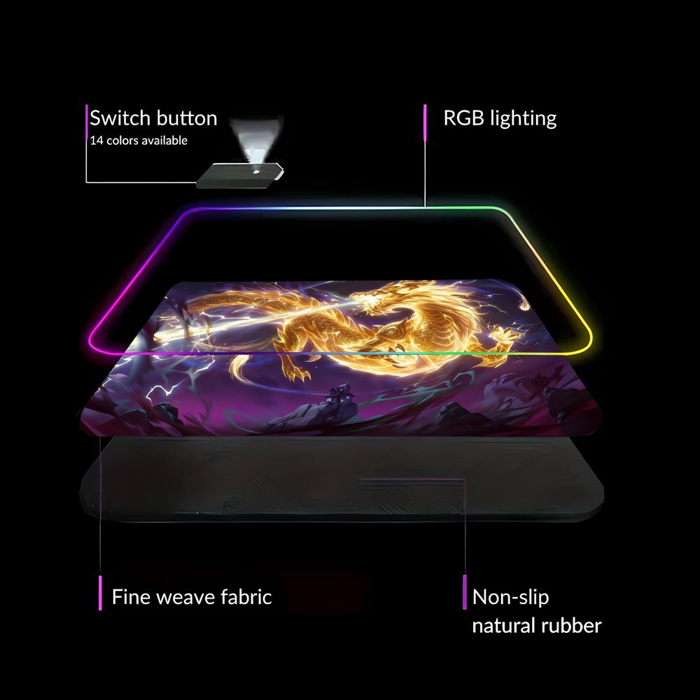 RGB LED Blue Dragon Mouse Pad  – Desk Setup Blue Bewertung und Preis
