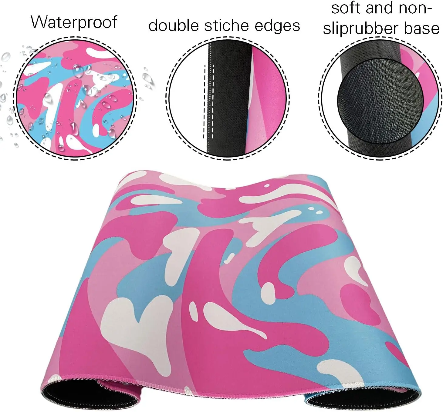 Stylish Pink Blue White Abstra – Desk Setup Blue Bewertung und Preis