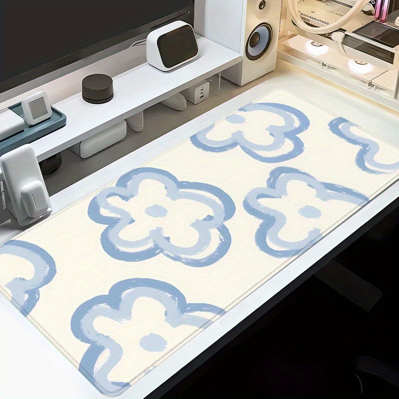 Blue Cloud Flower Desk Mat Non – Desk Setup Blue Bewertung und Preis