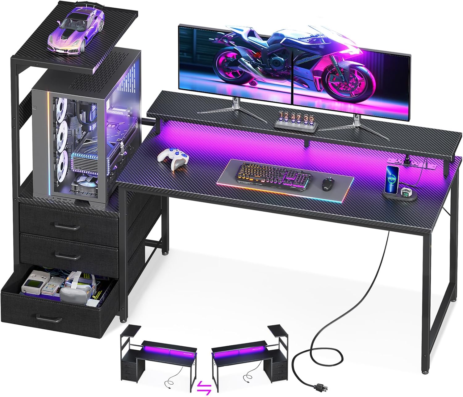 63 Inch Gaming Desk with PC Di – Desk Setup Designer Bewertung und Preis