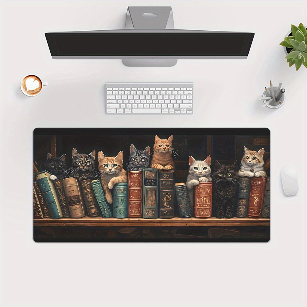 Cute Cats on Books Mouse Pad O – Desk Setup Books Bewertung und Preis