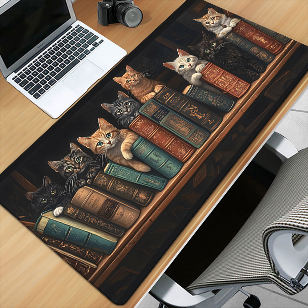 Cute Cats on Books Mouse Pad O – Desk Setup Books Bewertung und Preis